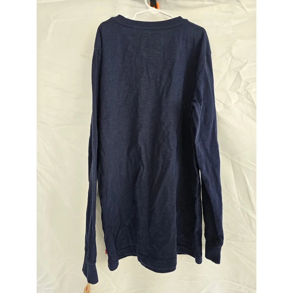 Kids Levi's Navy Blue Long Sleeve Henley Shirt Size XL TG‎ EG